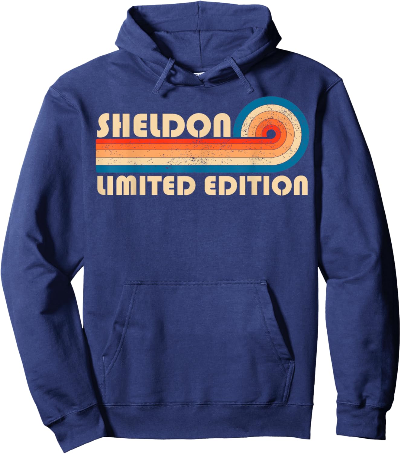 SHELDON Surname Retro Vintage 80s 90s Birthday Reunion Hoodie - Hoodie | Navy