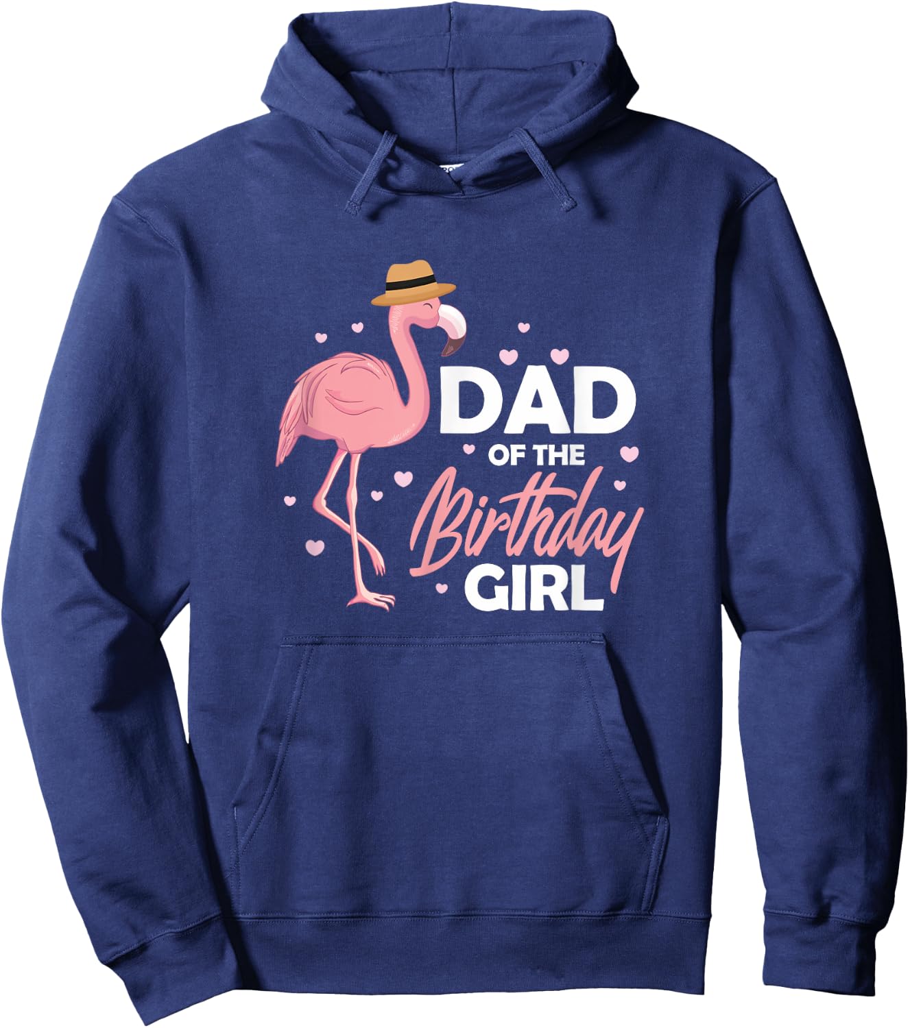 Dad Birthday Flamingo Daddy Family Matching Hoodie - Hoodie | Navy