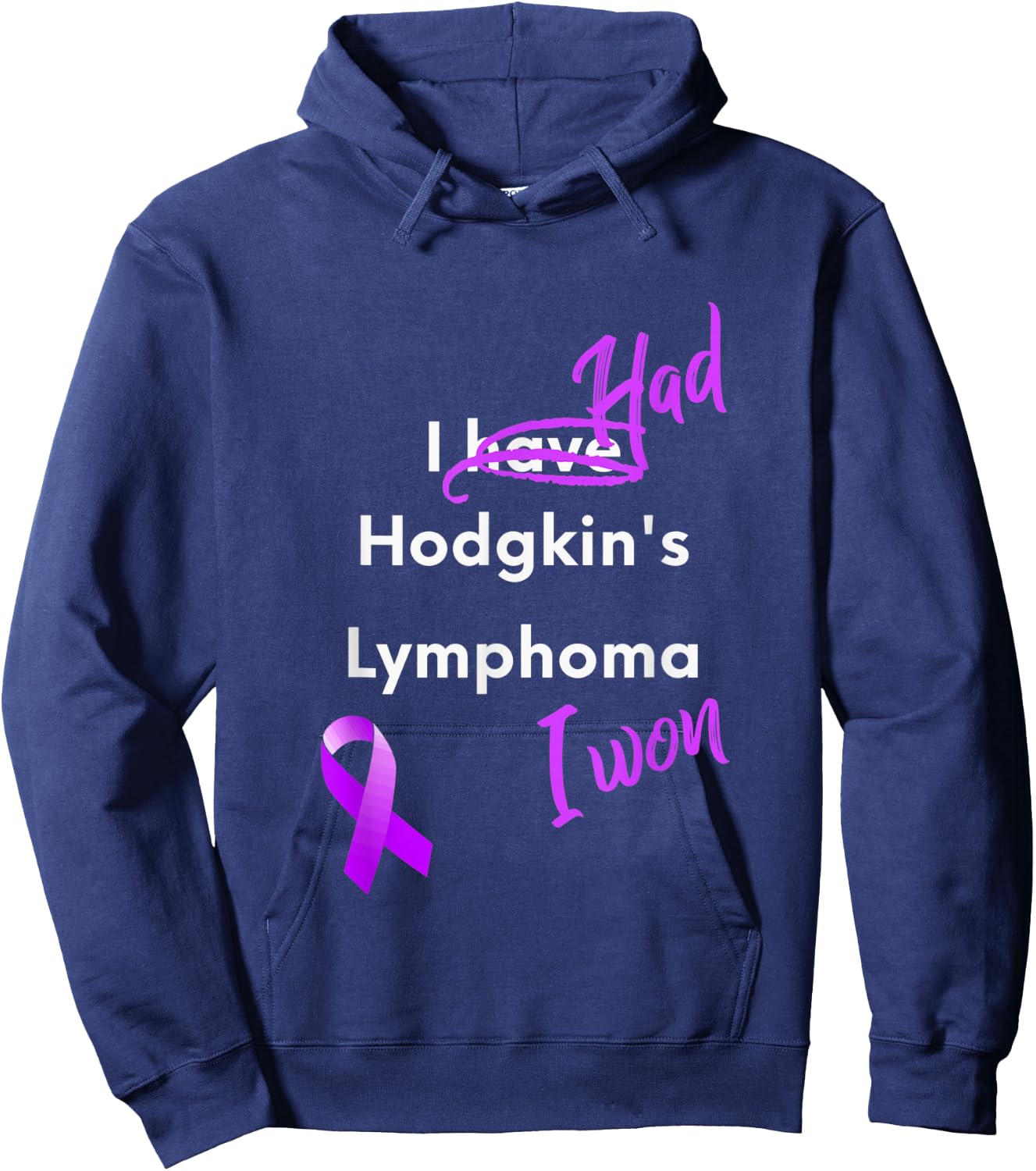 I Had Hodgkin's Lymphoma I Won, Lymphoma Remission Hoodie - Hoodie | Navy