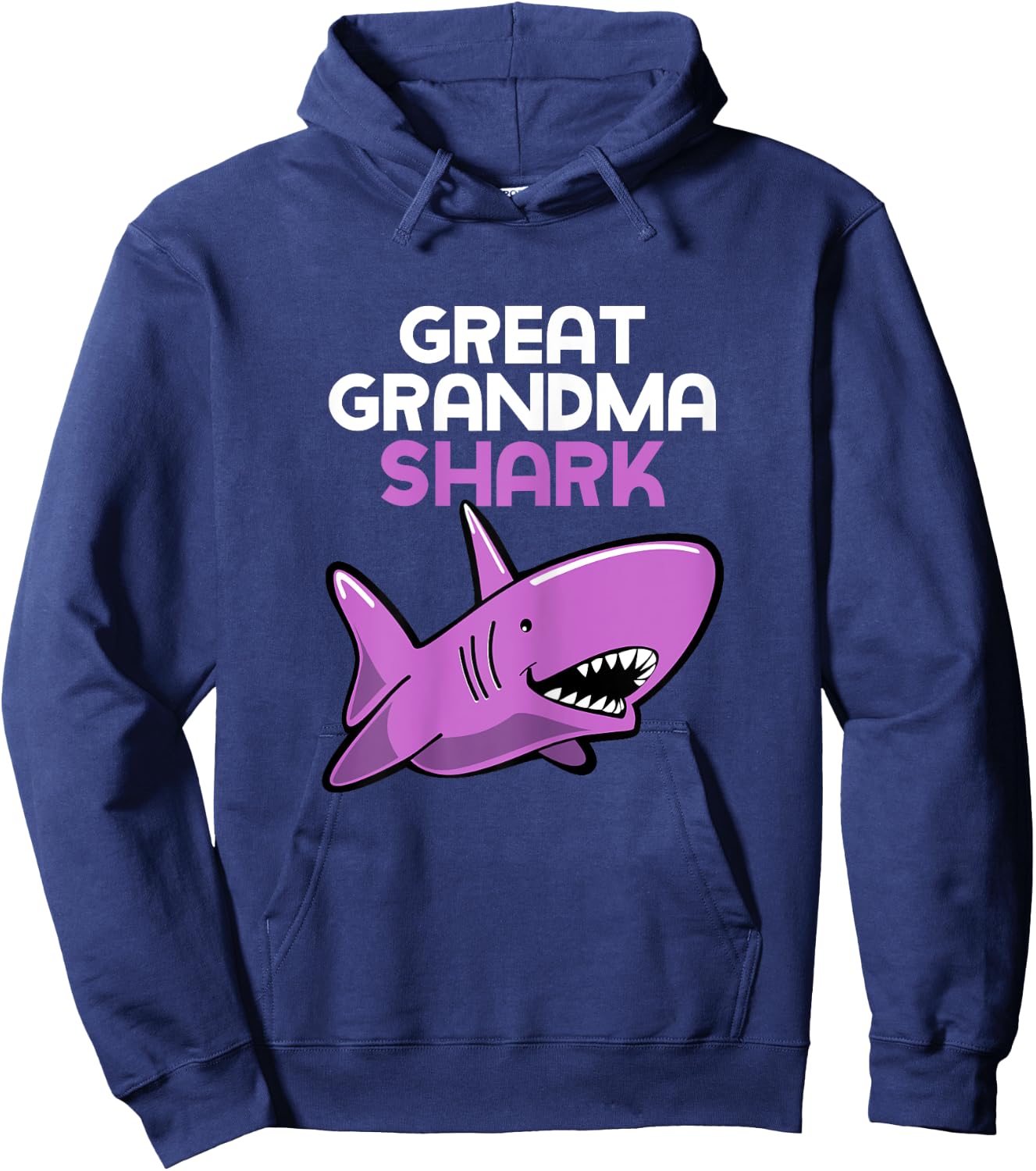 Great Grandma Shark Funny Family Hoodie - Hoodie | Navy