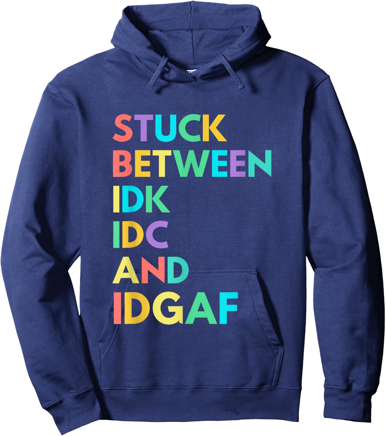 THE PINEAPPLE Women's Funny Fitness IDK IDC IDGAF - Black, Small Hoodie - Hoodie | Navy