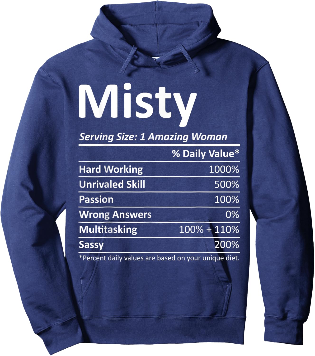 MISTY Nutrition Personalized Name Funny Christmas Gift Hoodie - Hoodie | Navy