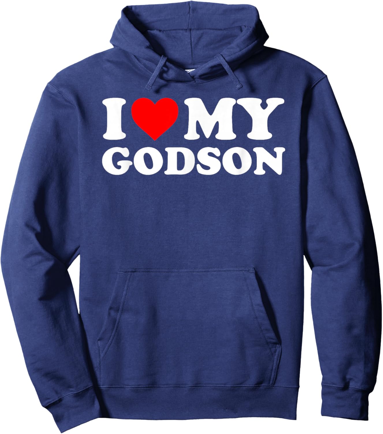 I Love My Godson - Red Heart Hoodie - Hoodie | Navy