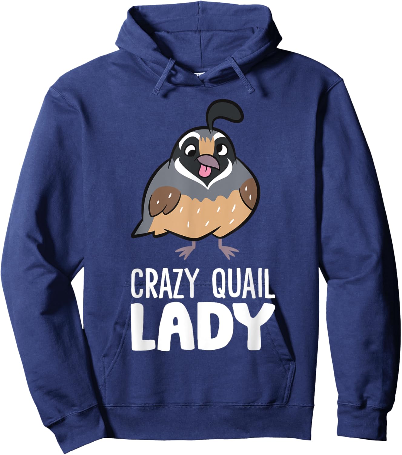 Crazy Quail Lady Women Cute Common Quail Hoodie - Hoodie | Navy