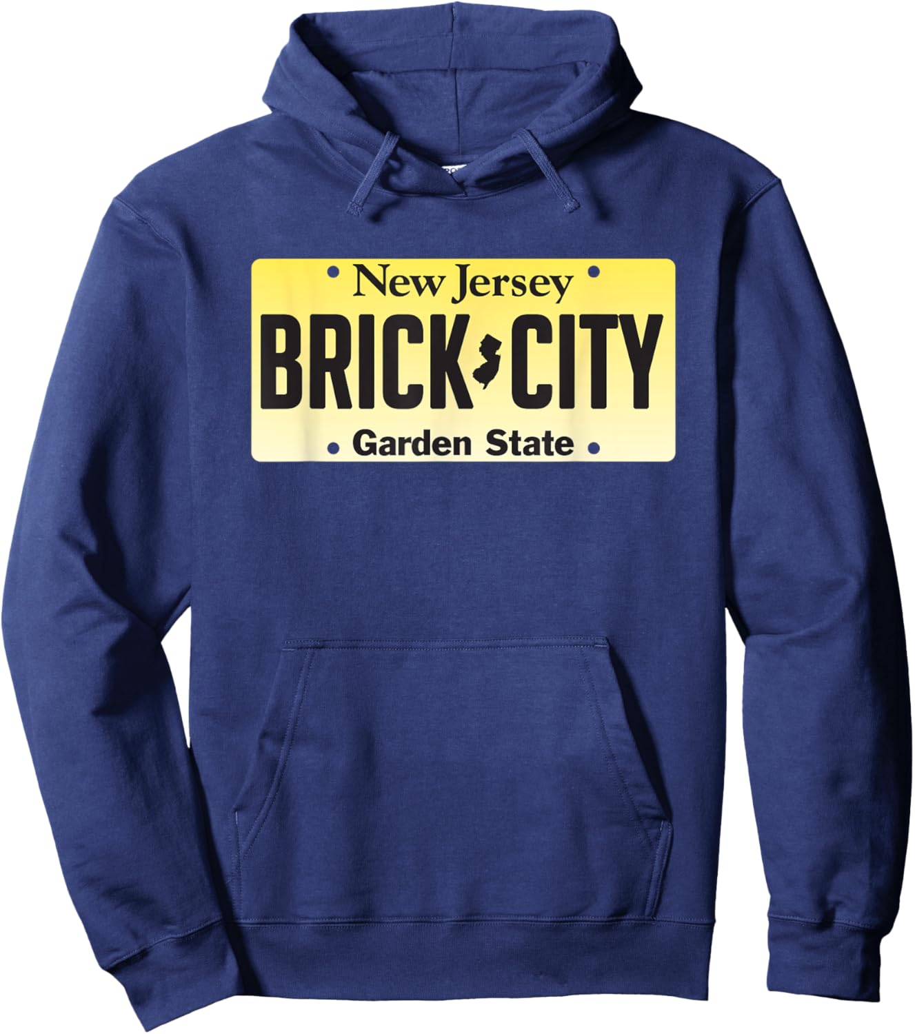 Brick City New Jersey license plate Hoodie - Hoodie | Navy