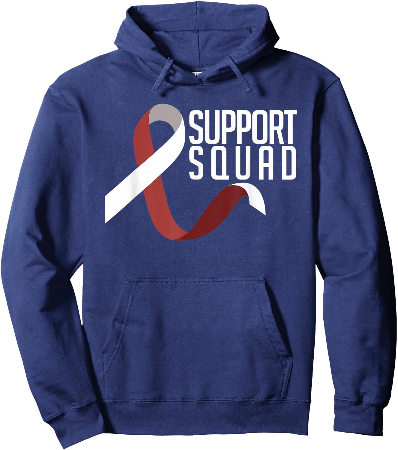 Support Squad Throat Oral Head & Neck Cancer Awareness Hoodie - Hoodie | Navy