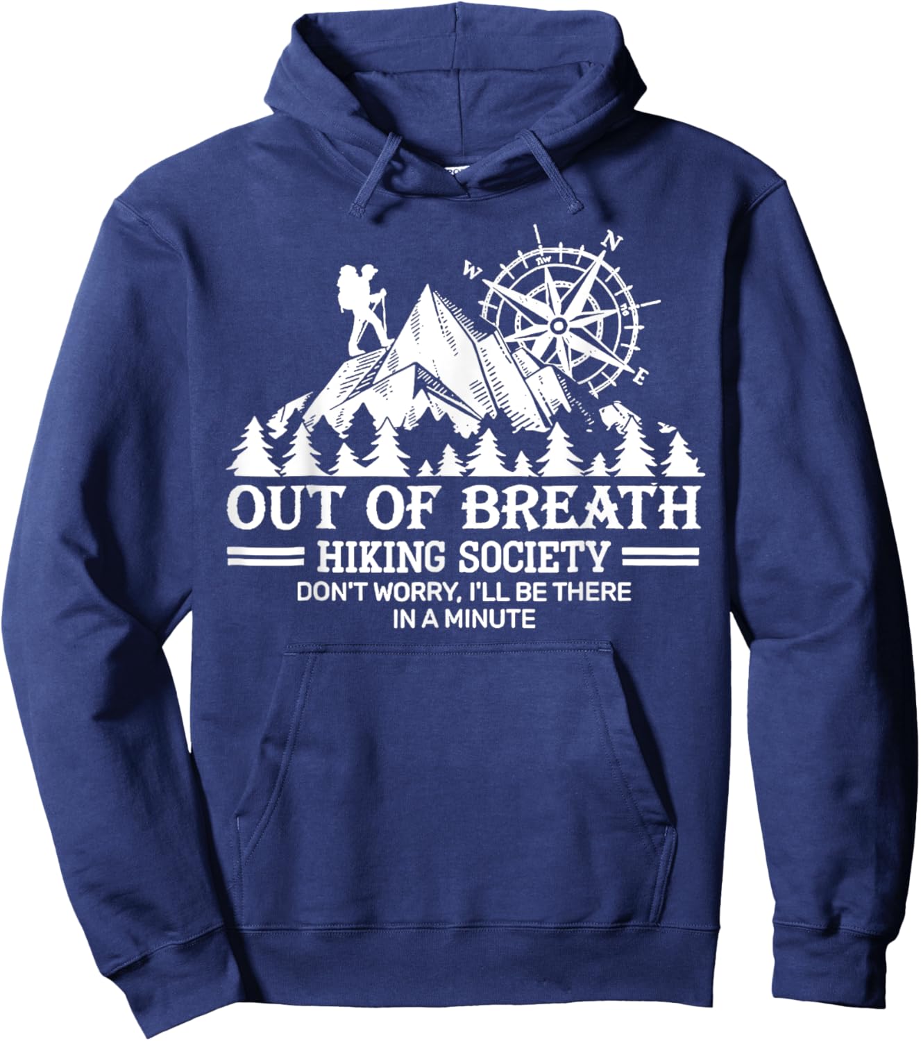 Out of breath hiking society Hoodie - Hoodie | Navy