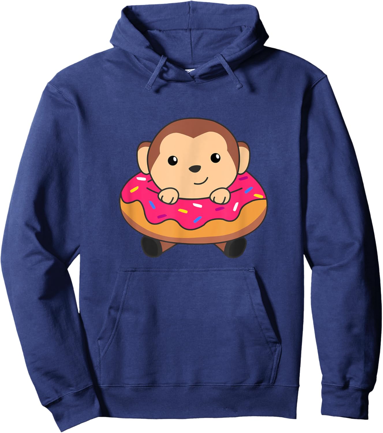 Sweet Monkey Funny Animals In Donut Sweet Pastry monkeys Hoodie - Hoodie | Navy