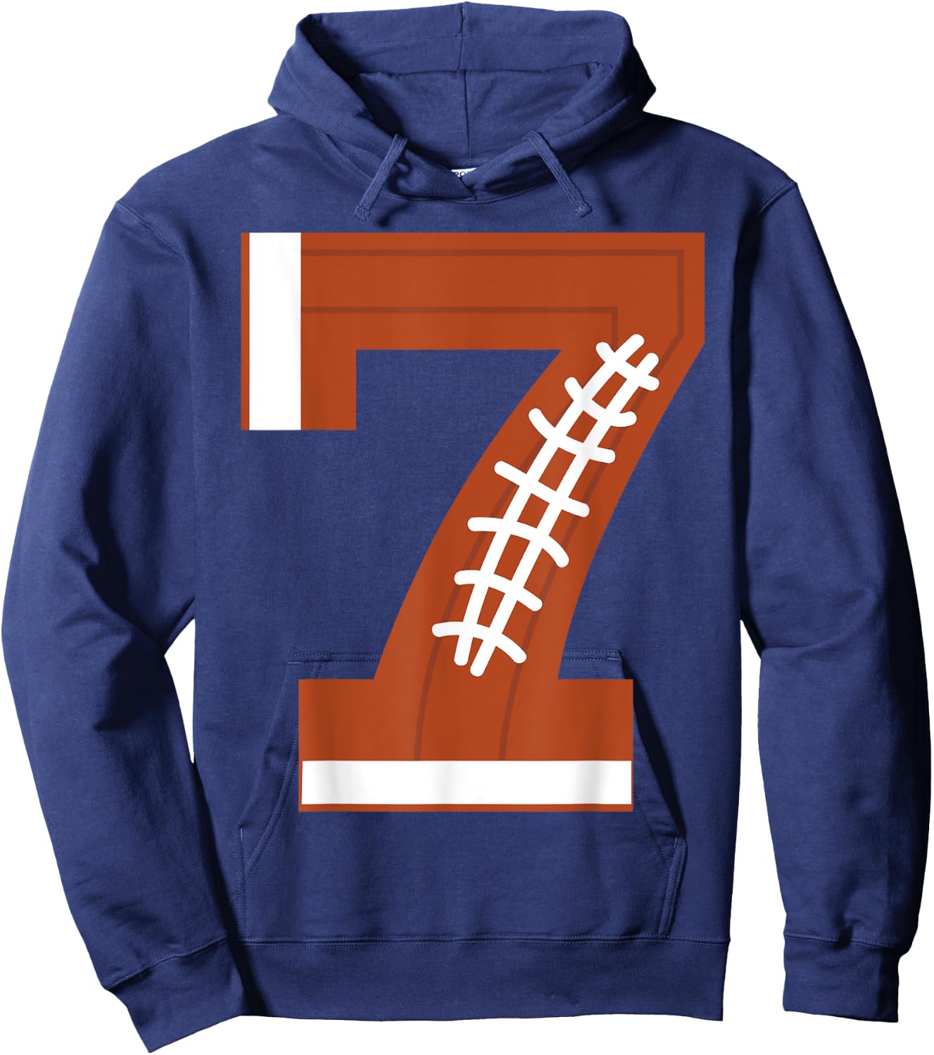 7th Birthday Football Ball Boys | 7 Year Old Gift Hoodie - Hoodie | Navy