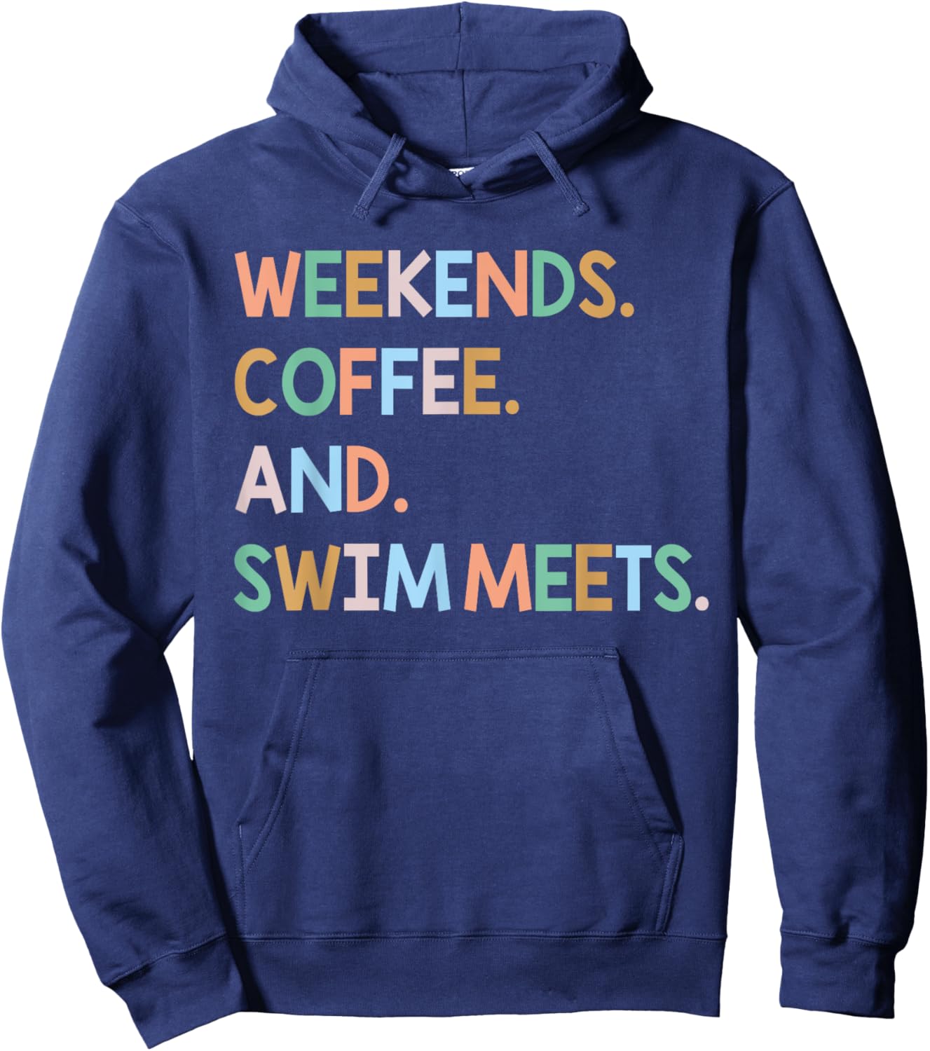 Weekends Coffee & Swim Meets Funny Caffeine Addict Swimming Hoodie - Hoodie | Navy