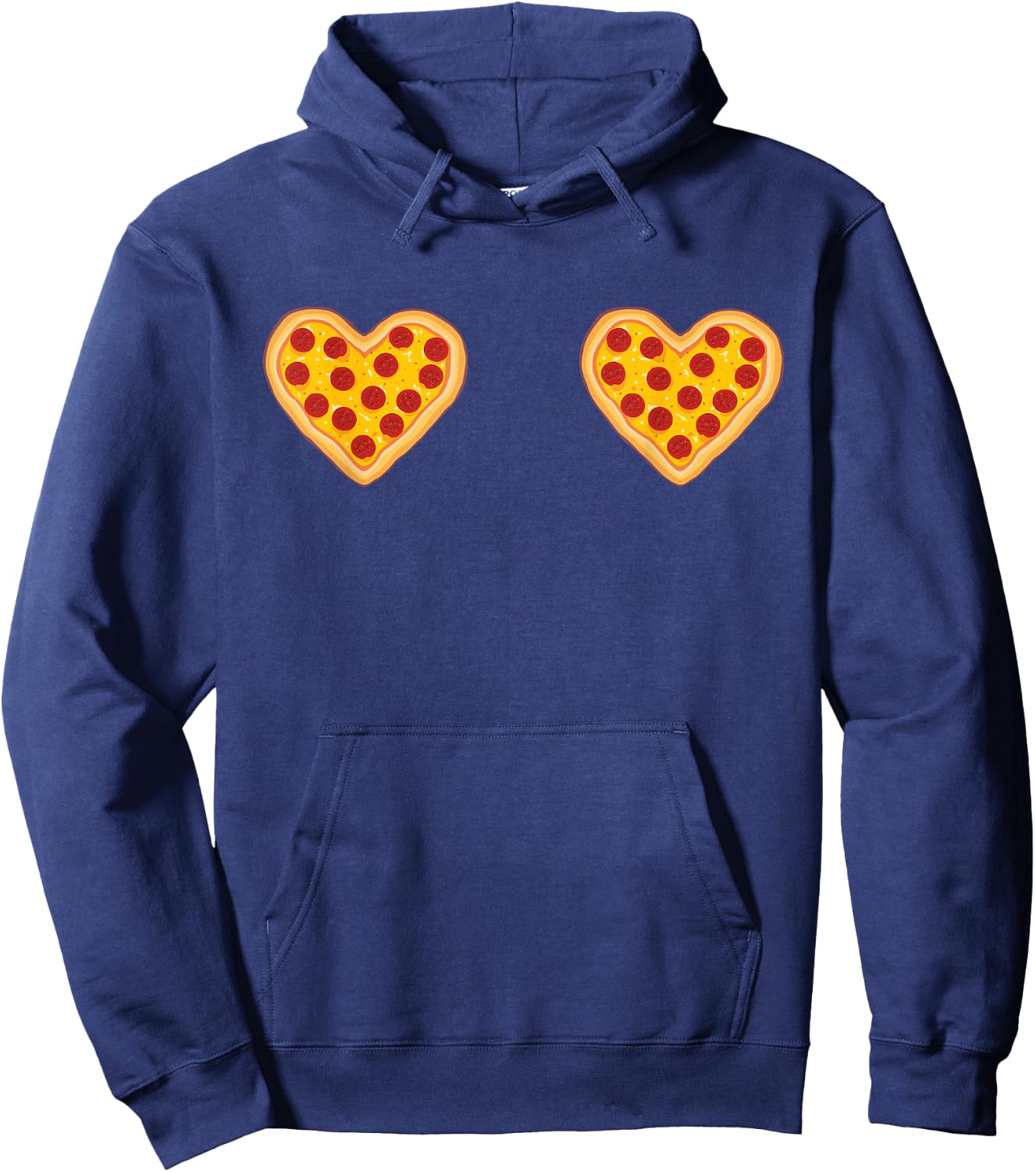 Funny Pizza Heart Boobs Hoodie - Hoodie | Navy
