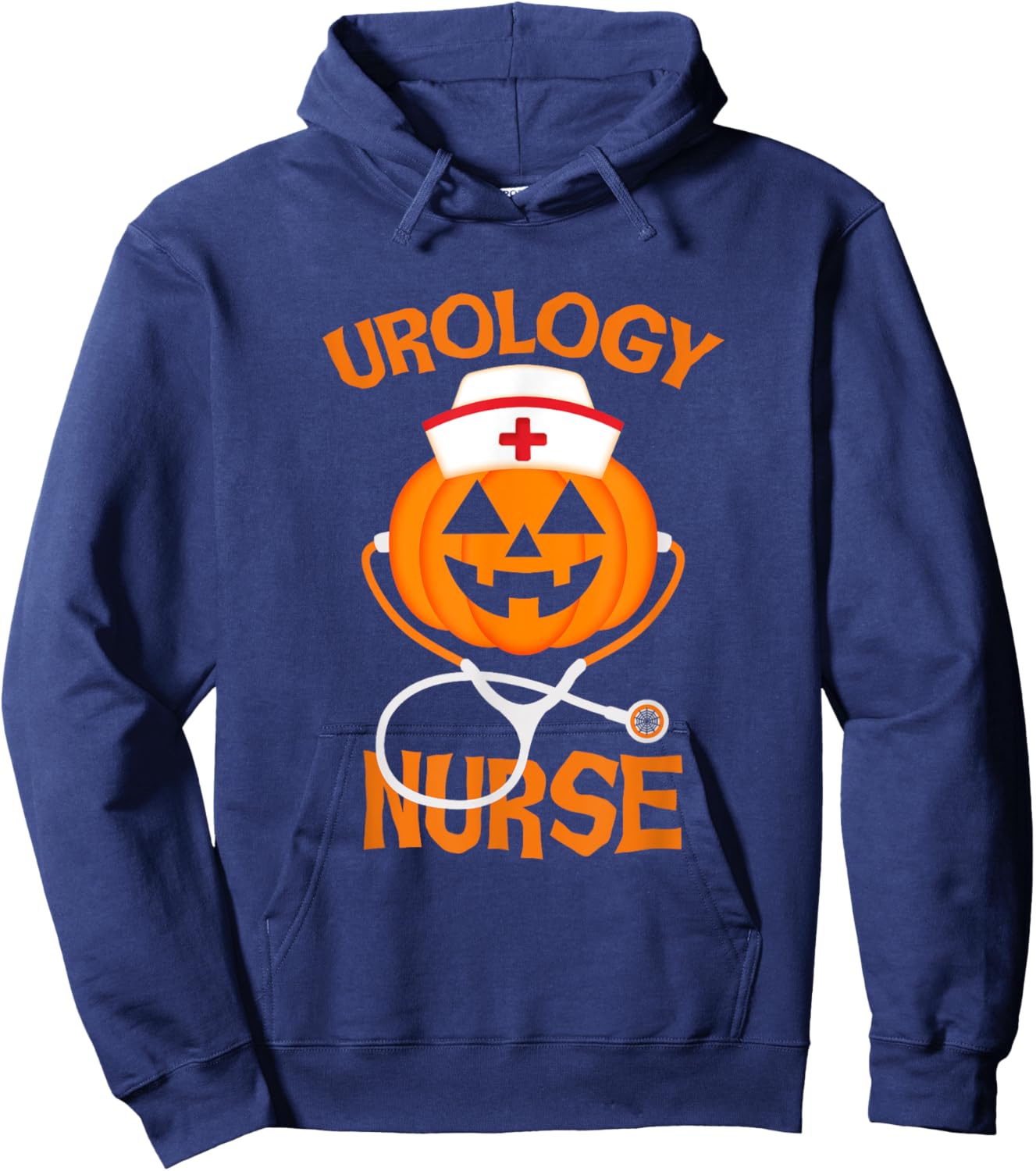 Stethoscope Pumpkin Urology Nurse Halloween Women Hoodie - Hoodie | Navy