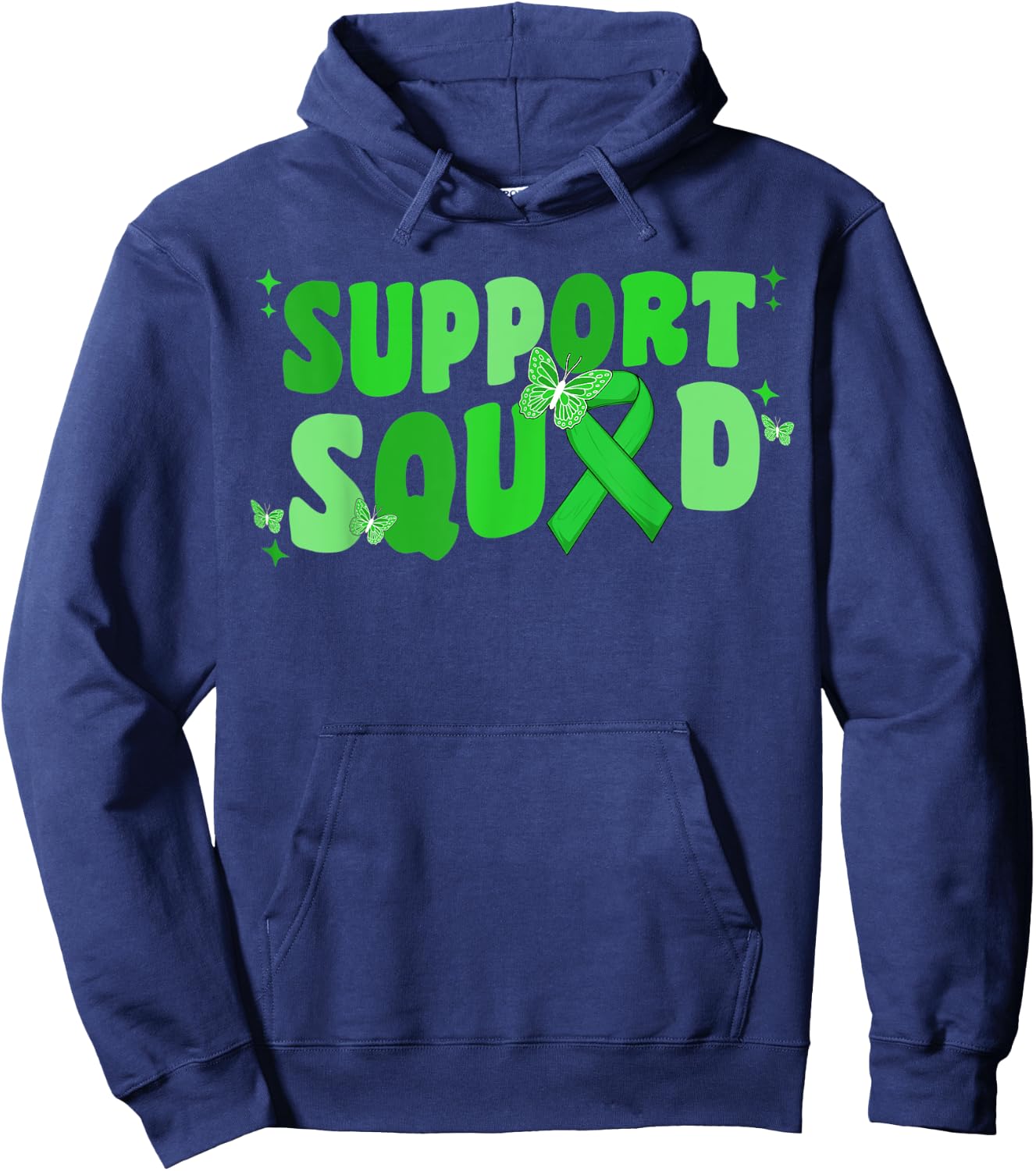 Support Squad Non-Hodgkins Lymphoma Awareness Lime Green Hoodie - Hoodie | Navy