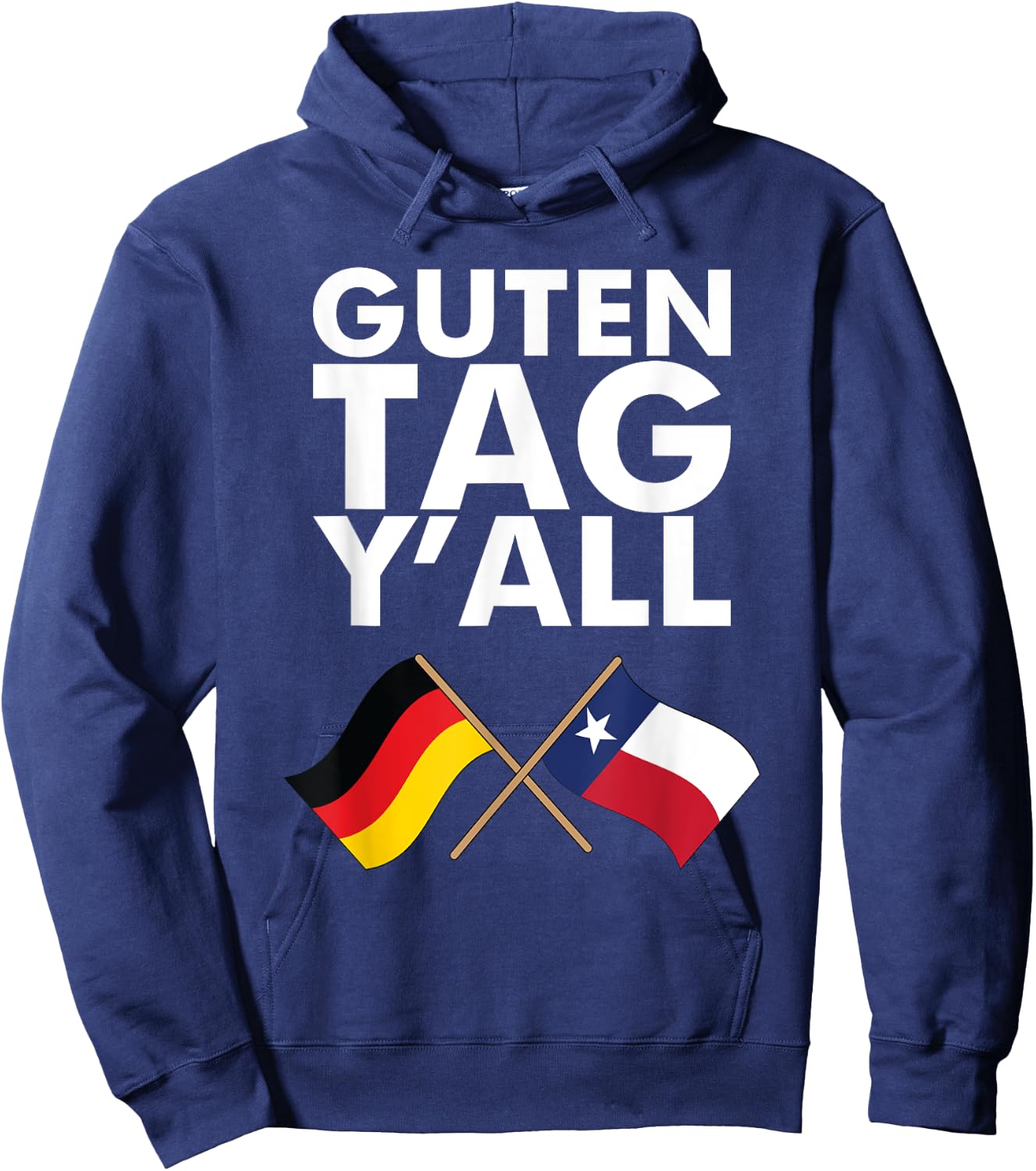 Guten Tag Y'all Funny Vintage Oktoberfest Texas German Flag Hoodie - Hoodie | Navy