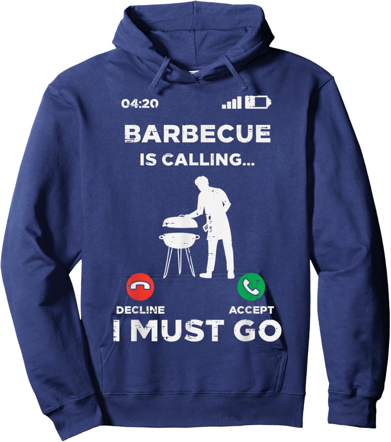 Barbecue Is Calling I Must Go Funny Bbq Grill Men Women Kids Hoodie - Hoodie | Navy