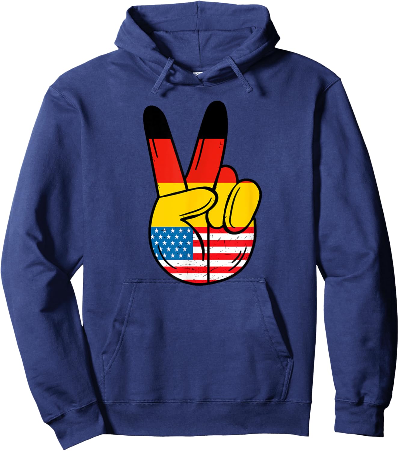 Half German And Half American Germany Usa Flag Peace Sign Hoodie - Hoodie | Navy