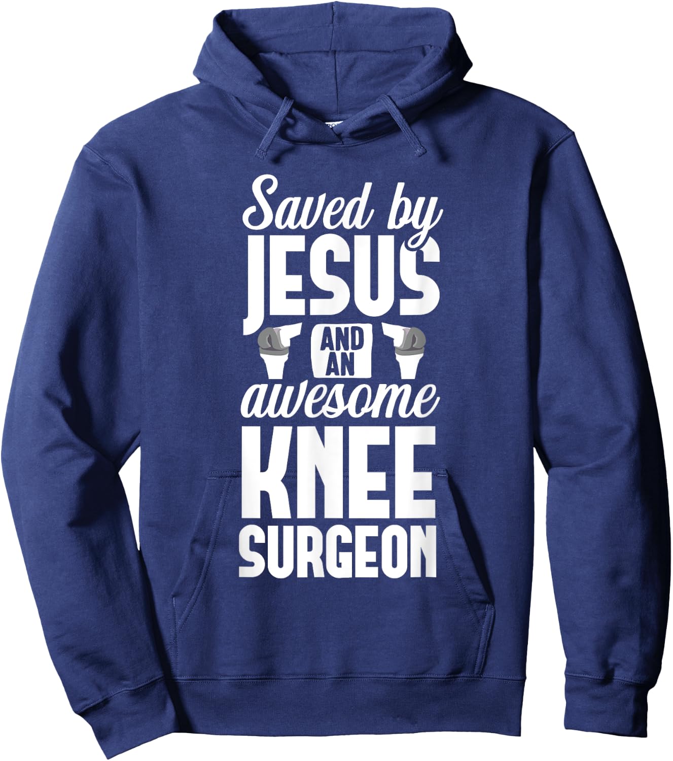 Knee Replacement Jesus Surgeon Therapy Surgery Recovery Hoodie - Hoodie | Navy