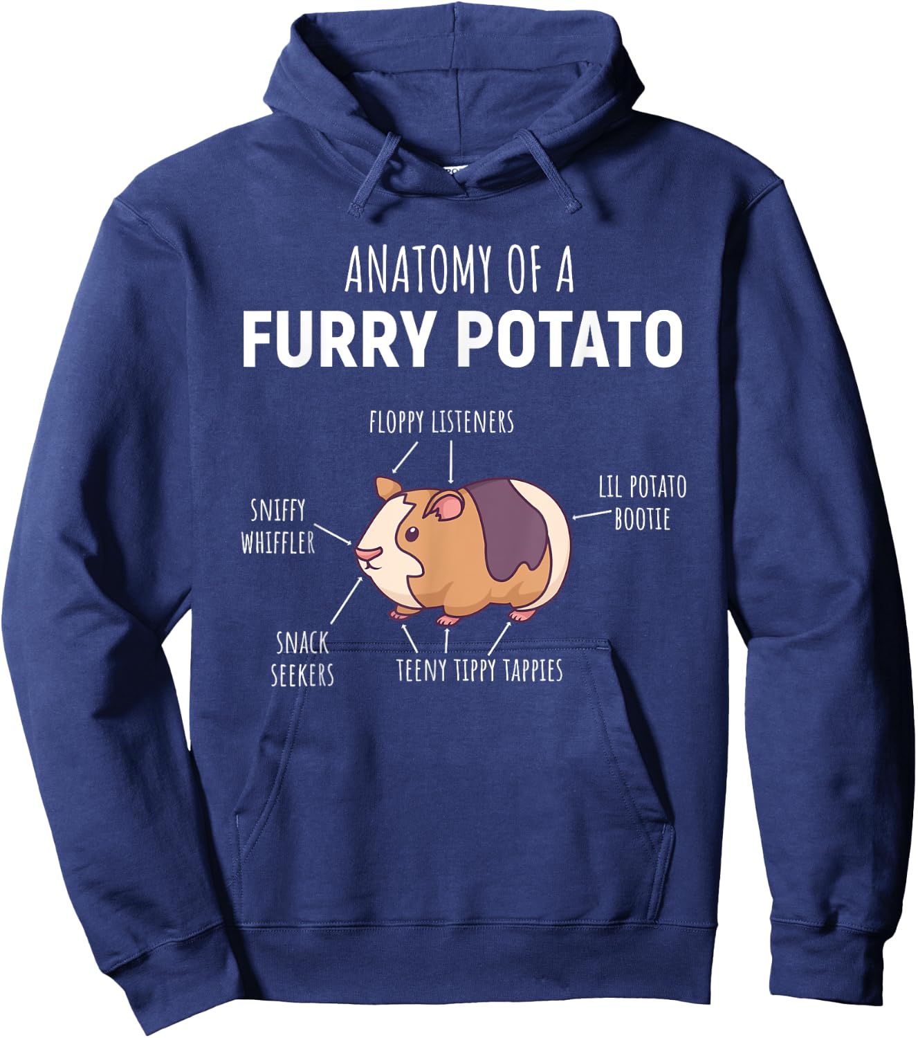 Anatomy Of A Furry Potato Guinea Pig Lover Gift Hoodie - Hoodie | Navy