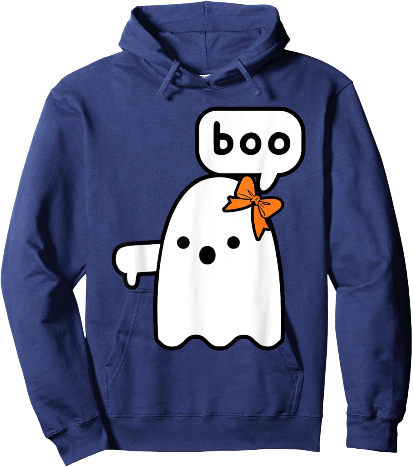Thumbs Down Ghost Screaming Boo Ghost halloween Girls Hoodie - Hoodie | Navy
