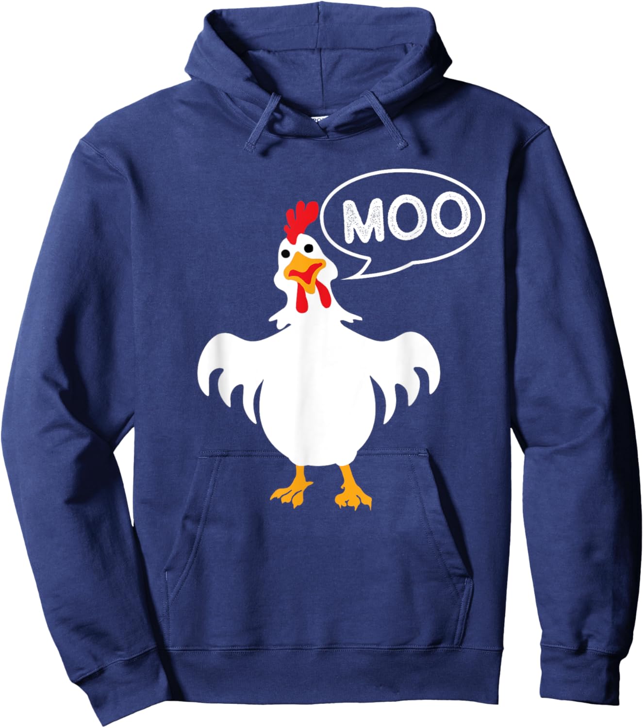 Moo - Chicken Lover Animal Farm Rancher Poultry Owner Farmer Hoodie - Hoodie | Navy