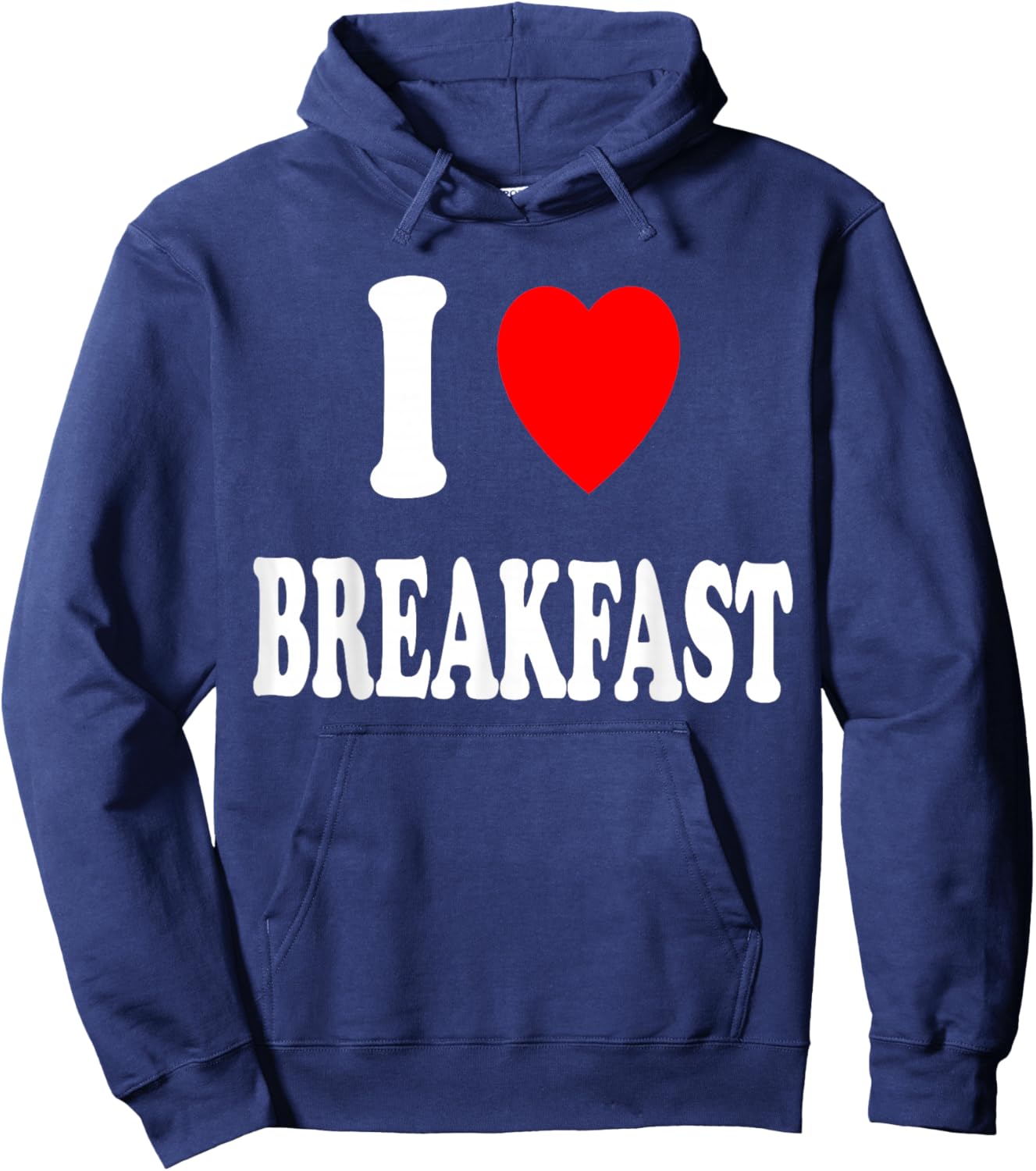 I Heart (Love) Breakfast Morning Early Eating Cooking Hoodie - Hoodie | Navy