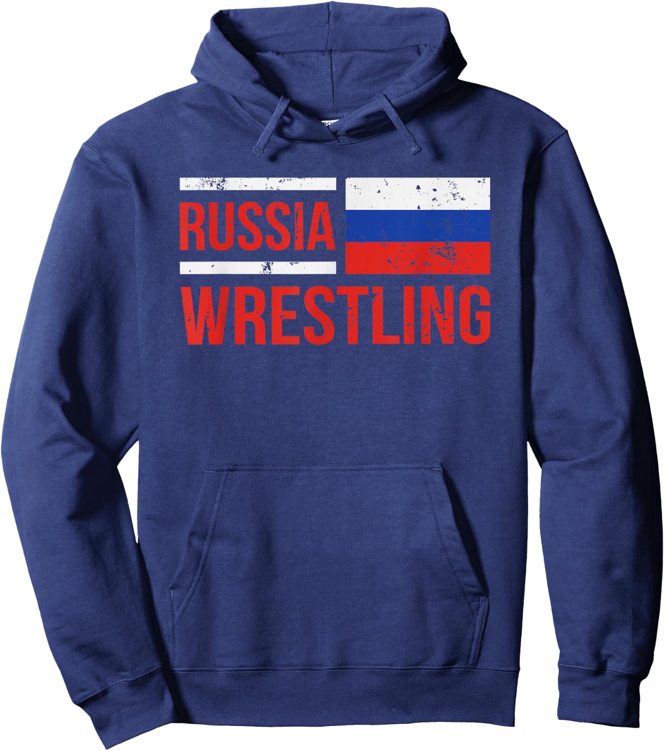 Russia Wrestling RUS Flag Amateur Wrestler Grappling Hoodie - Hoodie | Navy