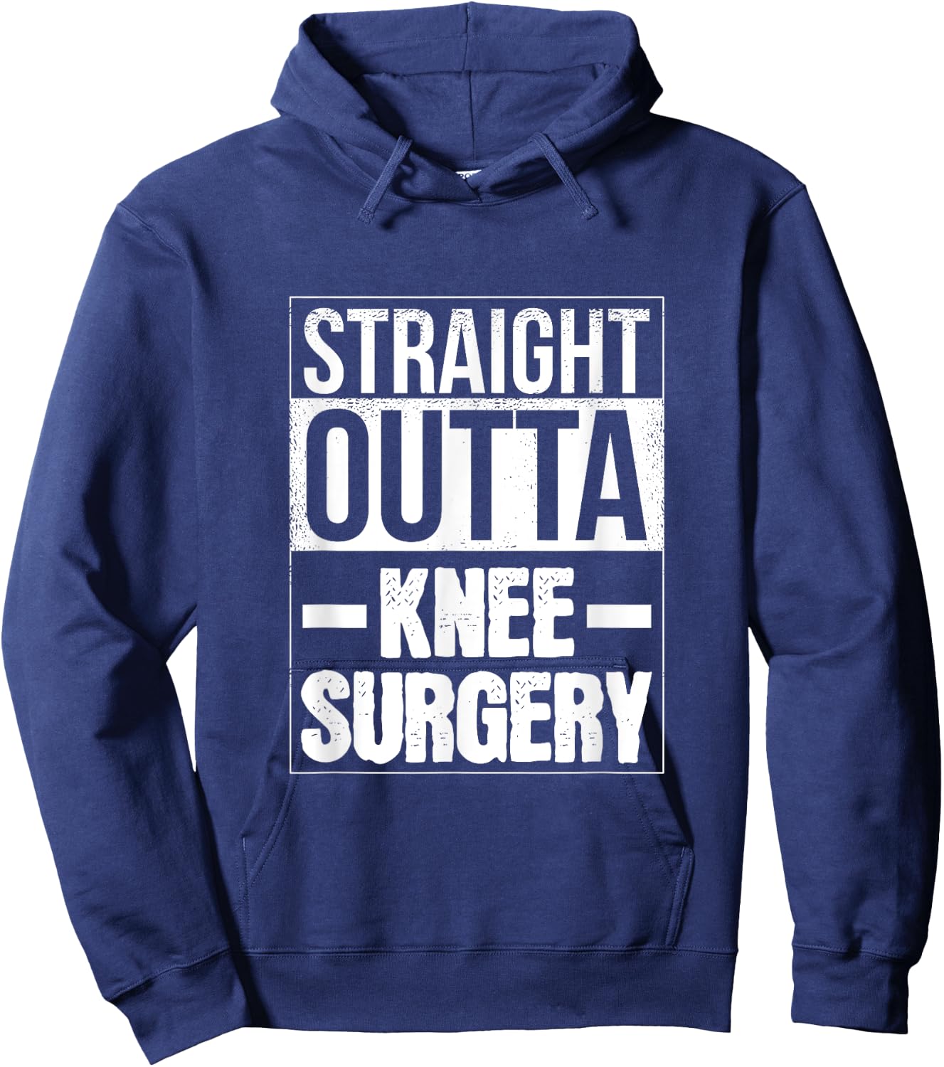 Straight Outta Knee Surgery Retro Get Well Funny Hoodie - Hoodie | Navy