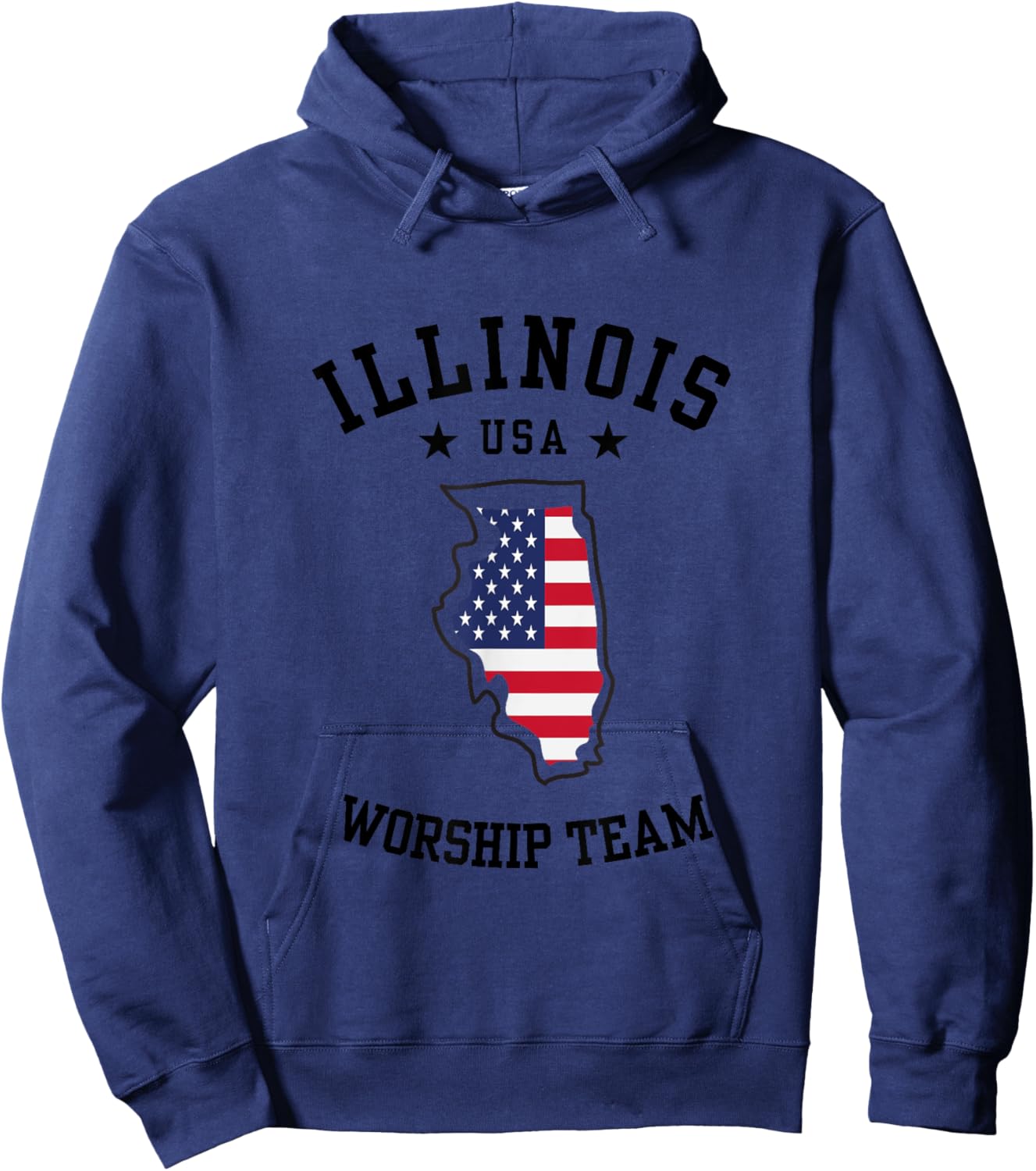 Worship Team. Illinois. America Flag. Christian Faith Hoodie - Hoodie | Navy