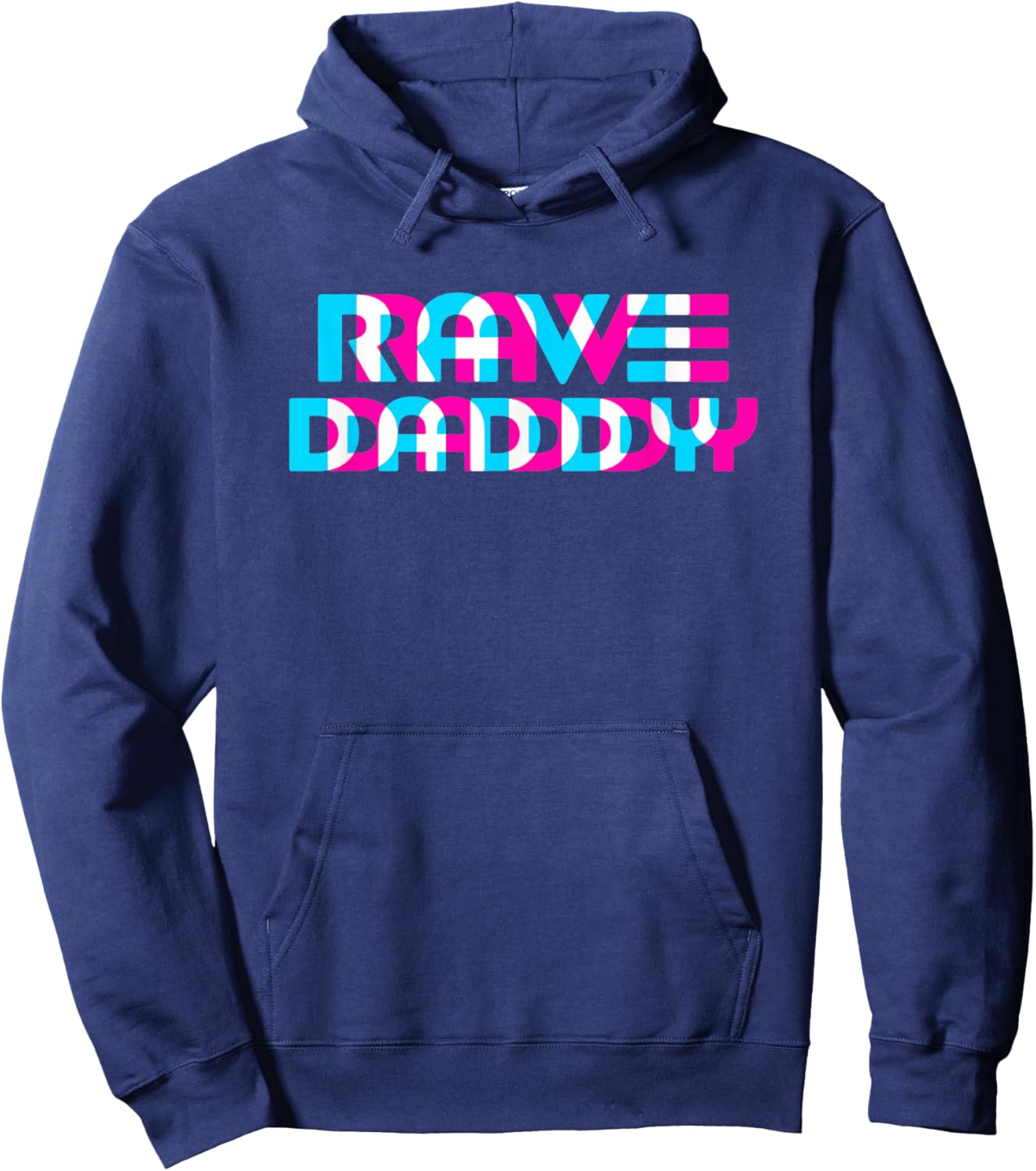 Rave Daddy EDM Music Festival Glitch Hoodie - Hoodie | Navy
