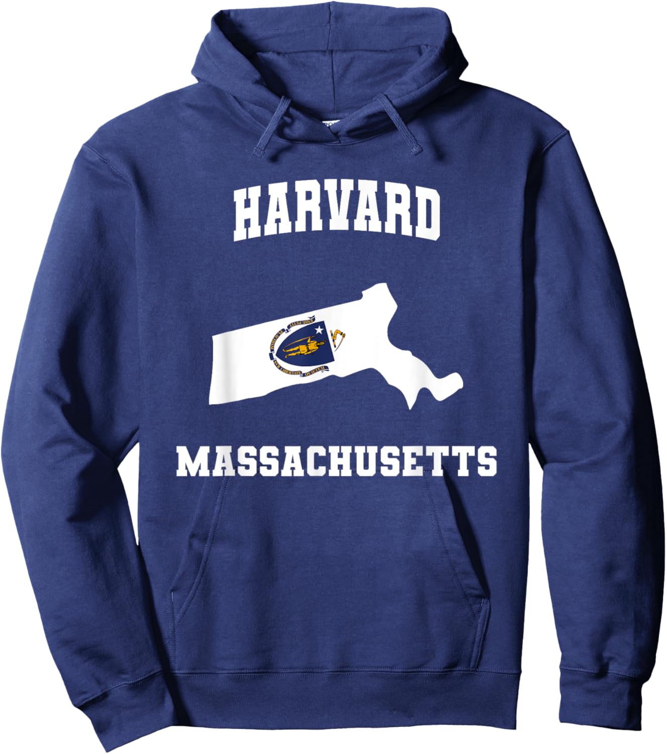 Harvard Massachusetts MA State Vintage Athletic Hoodie - Hoodie | Navy