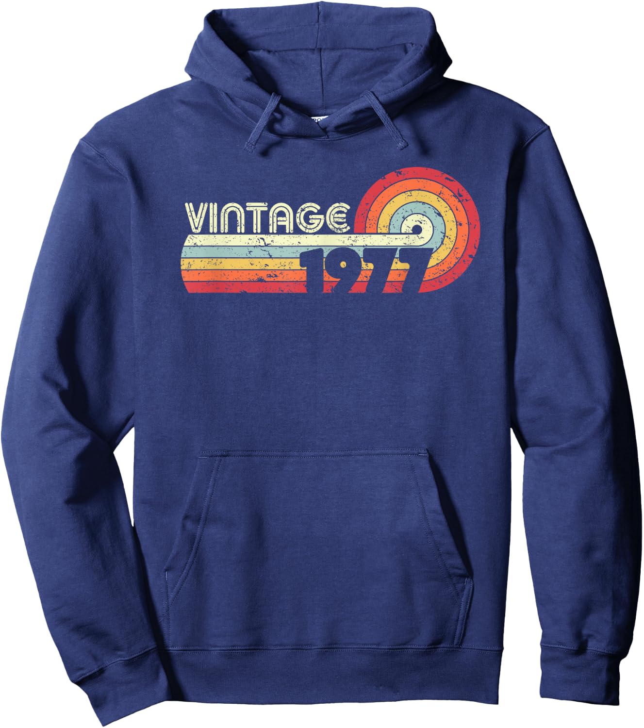 1977 Vintage Shirt, Birthday Gift . Retro Style Hoodie - Hoodie | Navy