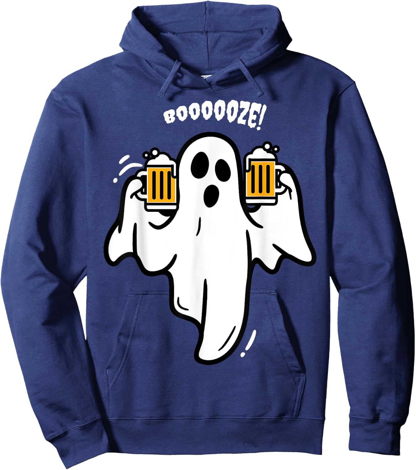 Booze Boo Ghost Drinking Beer Costume Easy Halloween Gifts Hoodie - Hoodie | Navy