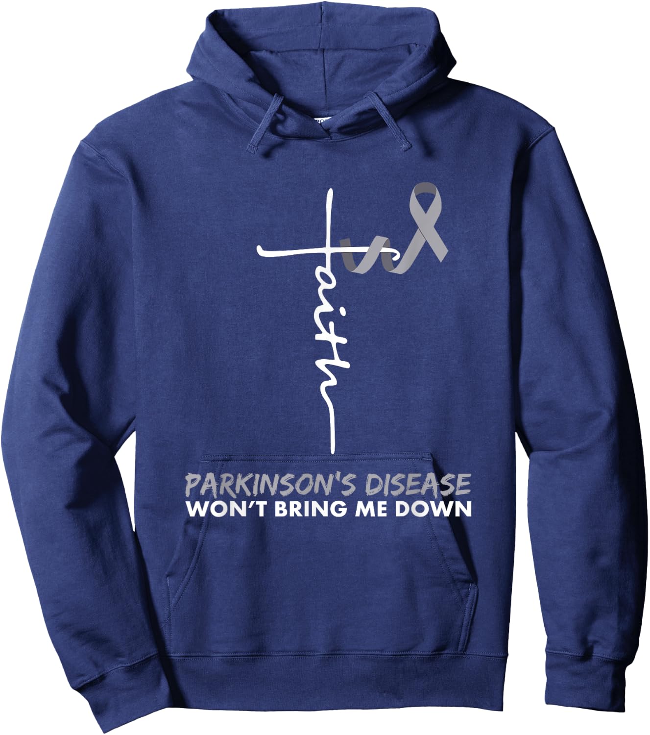 Parkinson's Disease Awareness - Gray Ribbon - Faith Hoodie - Hoodie | Navy