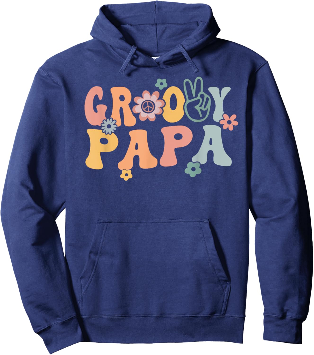 Groovy Papa Retro Dad Matching Family 1st Birthday Party Hoodie - Hoodie | Navy