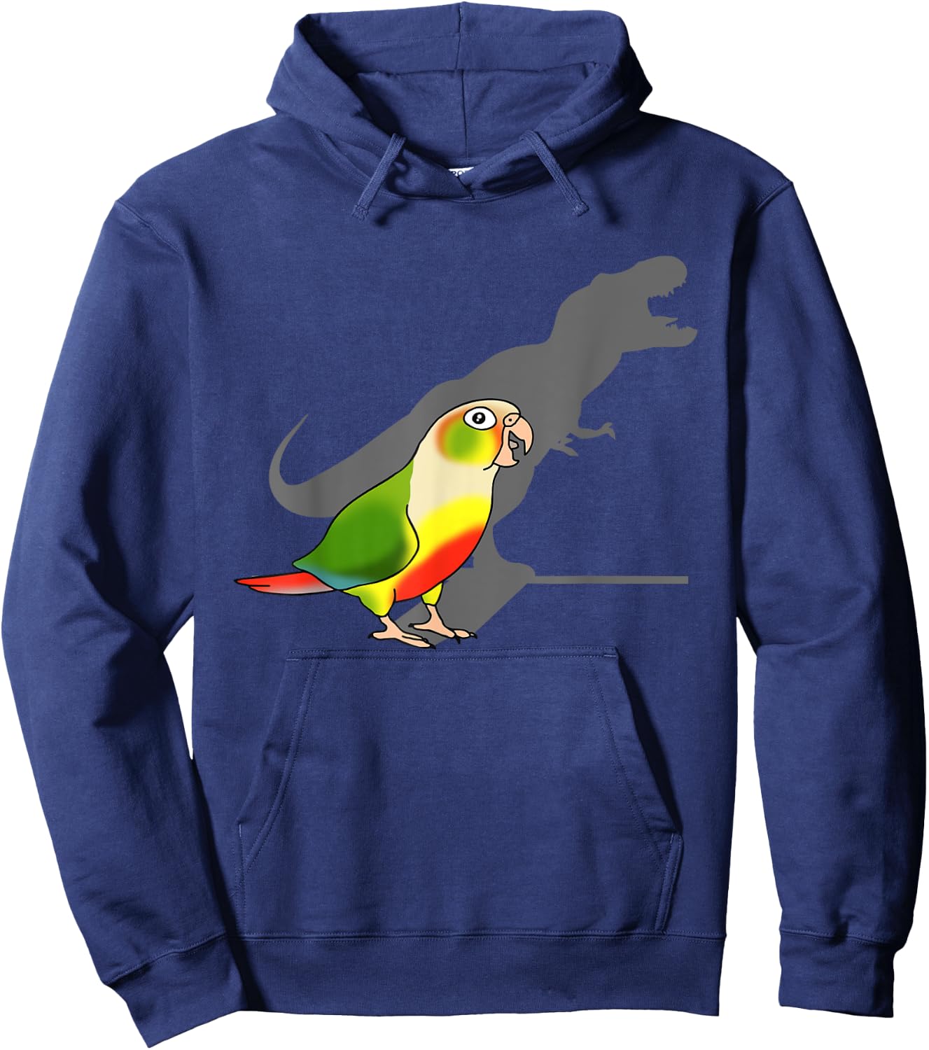 Funny Birb Memes T-rex shadow Green Cheeked Pineapple Conure Hoodie - Hoodie | Navy