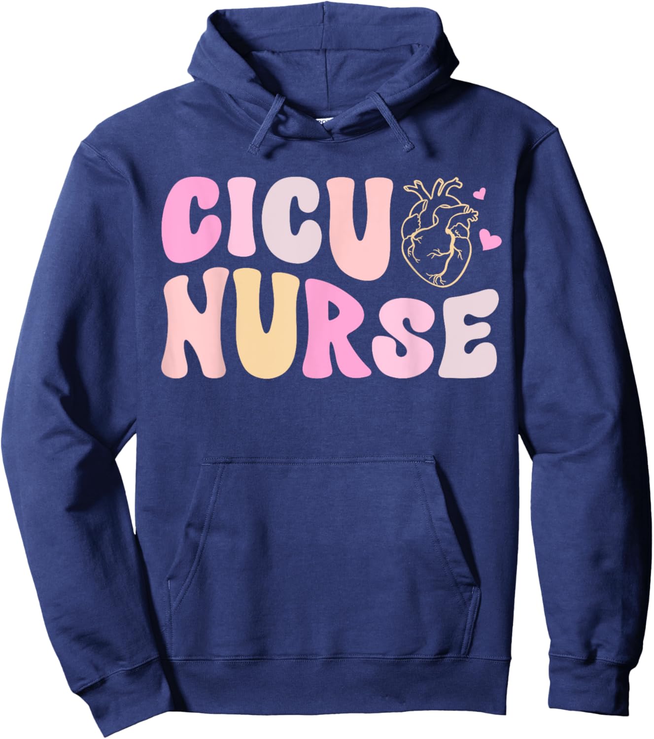 CICU Nurse Groovy Cardiac Intensive Care Unit Appreciation Hoodie - Hoodie | Navy