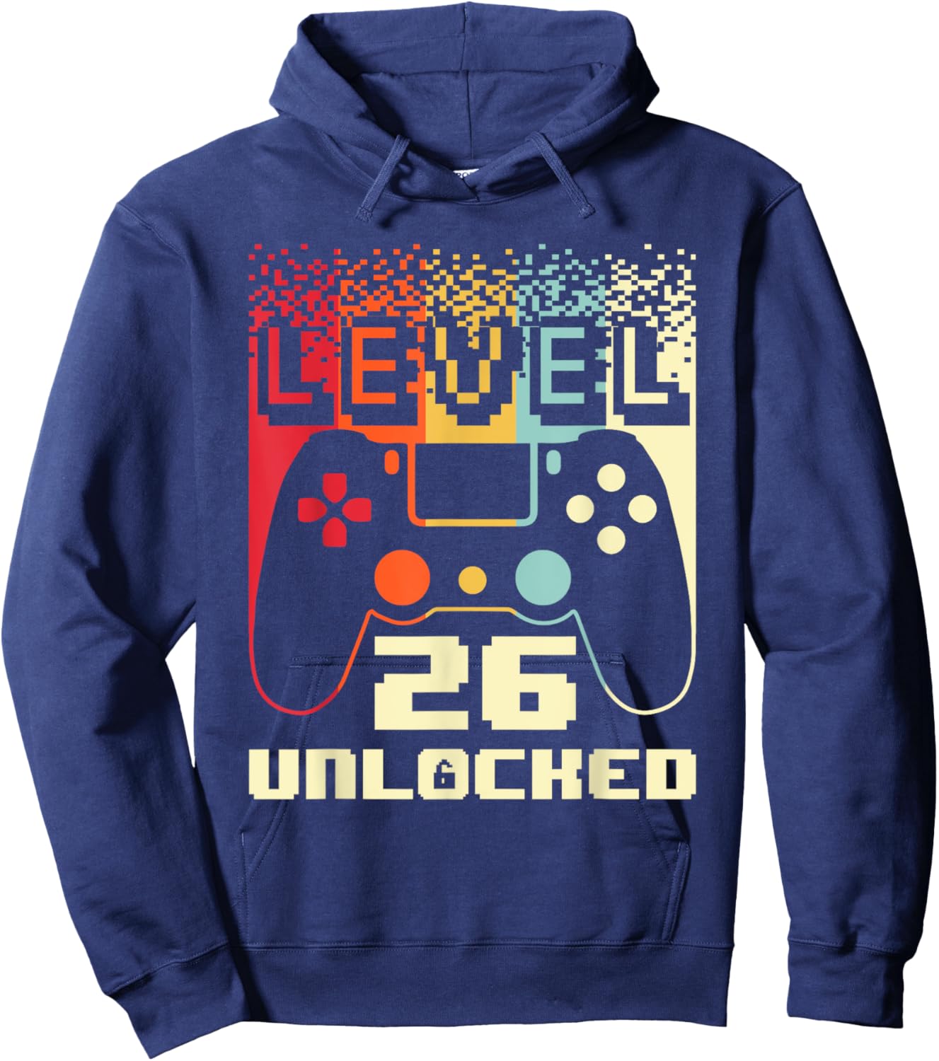 26th Birthday Level 26 Unlocked Gamer 26 Year Old Hoodie - Hoodie | Navy