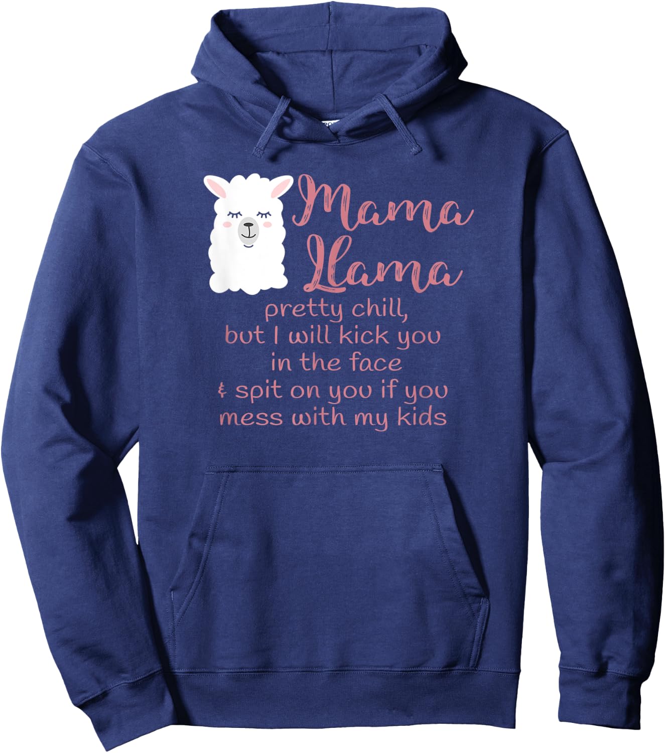Mama Llama Mom Life Don't mess with my kids Hoodie - Hoodie | Navy