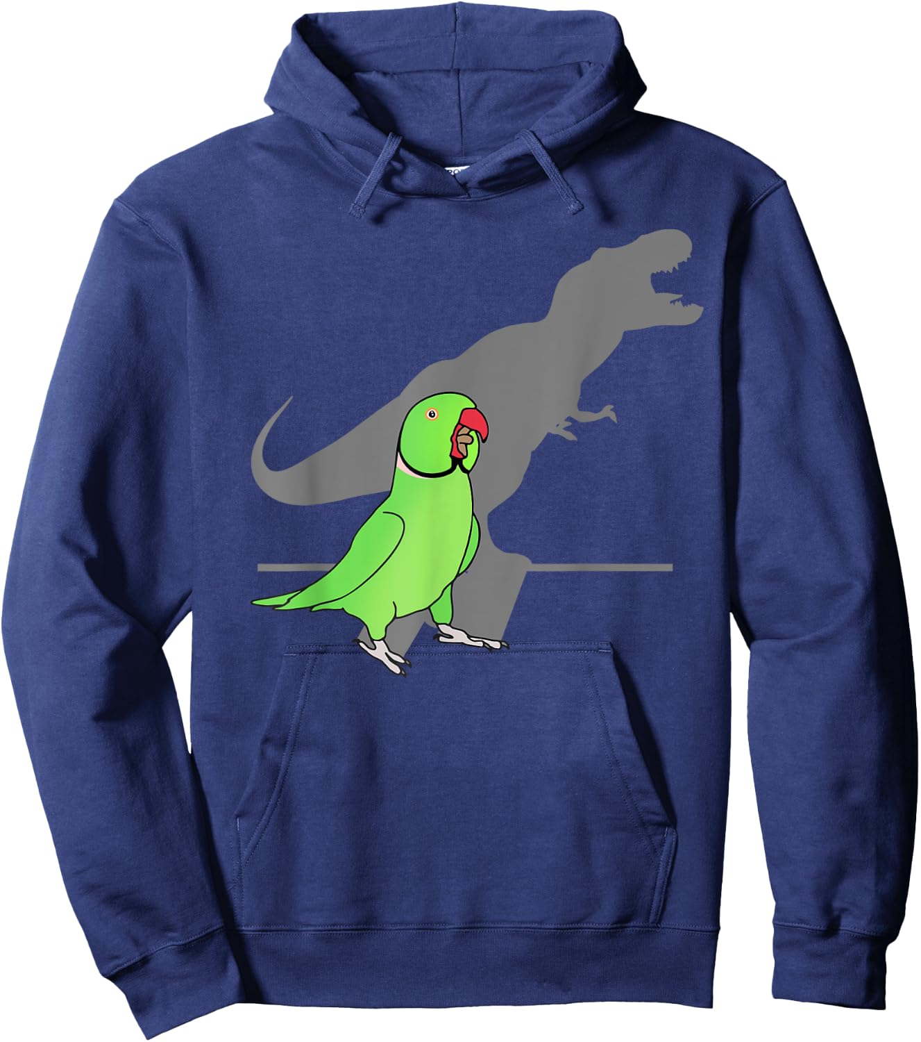 T-rex Green Indian ringneck, Pet Birb memes Screaming Parrot Hoodie - Hoodie | Navy
