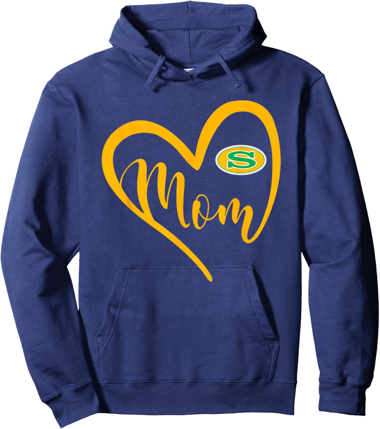 Summerville Green Wave Logo Heart Mom HS Hoodie - Hoodie | Navy