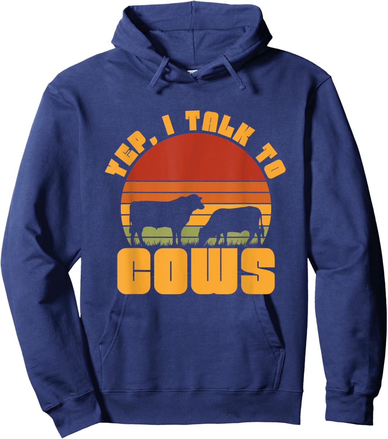 Yep I Talk To Cow Hoodie - Hoodie | Navy