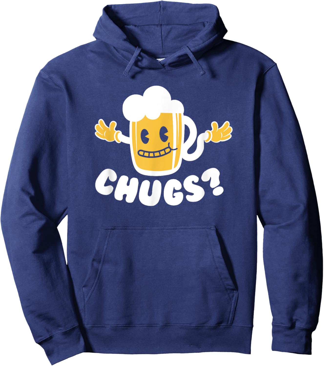 Chugs Cartoon Beer Hugs Funny Drinking Beer Lover Hoodie - Hoodie | Navy
