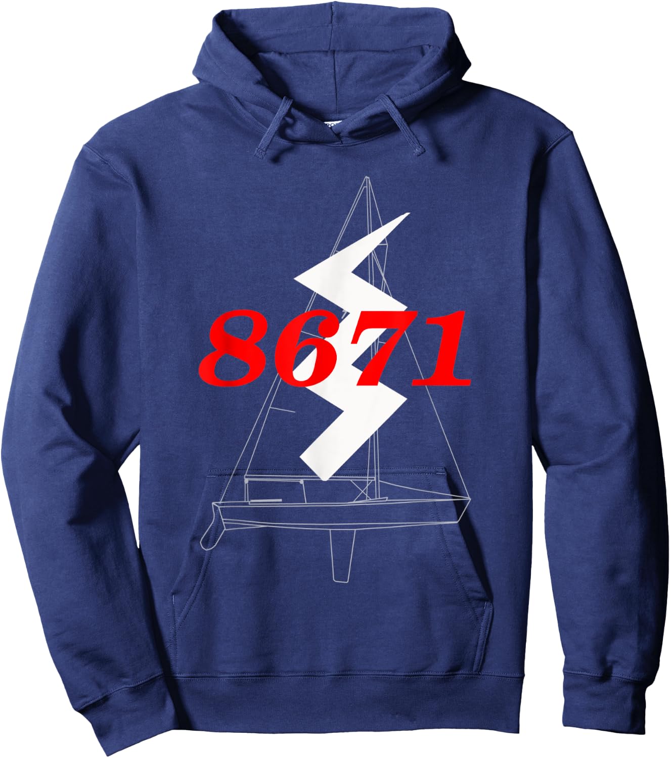 Classic Woody Lightning Sailboat #8671 Hoodie - Hoodie | Navy