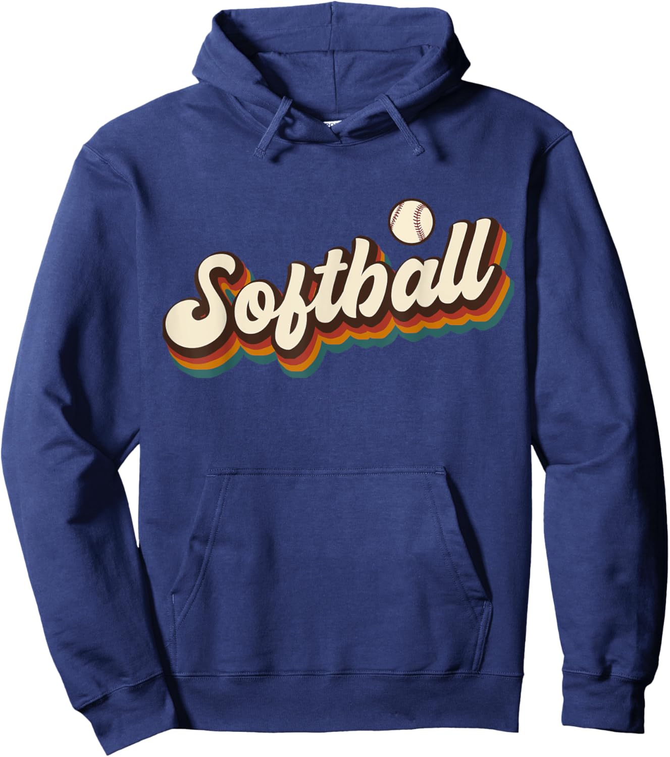 Retro Softball Graphic - Softball Hoodie - Hoodie | Navy