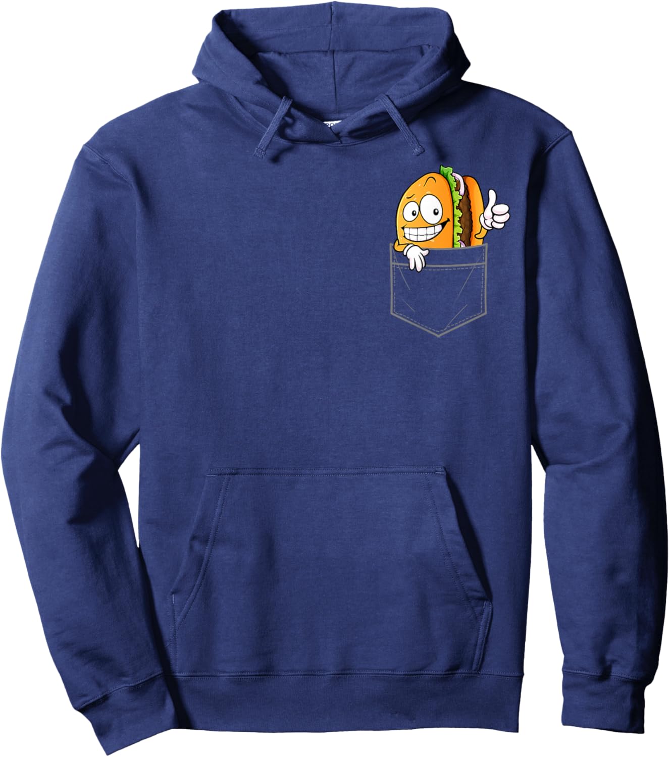 Cool Hamburger Women Kids Pocket Burger Cheeseburger Hoodie - Hoodie | Navy