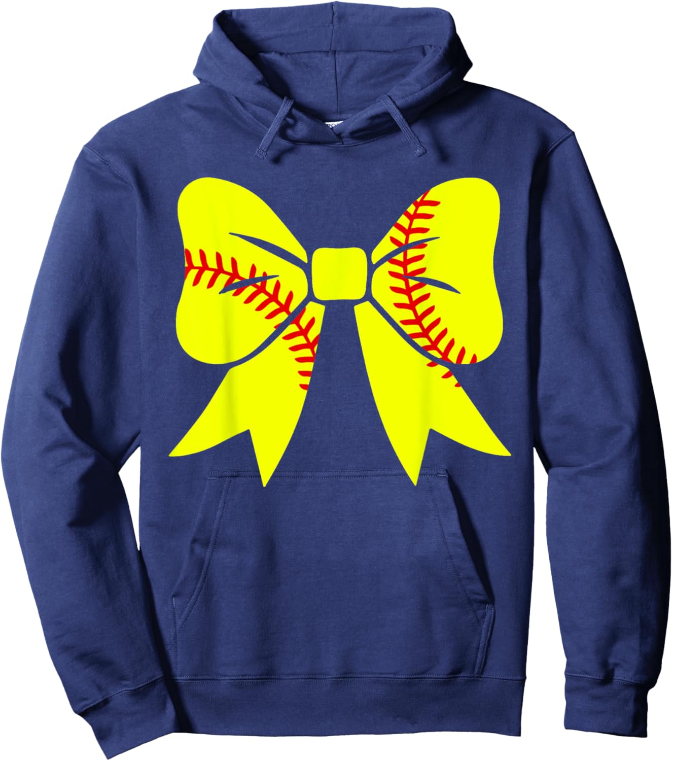 Softball Coquette Aesthetic Bow Sport Season Mother's Day Hoodie - Hoodie | Navy