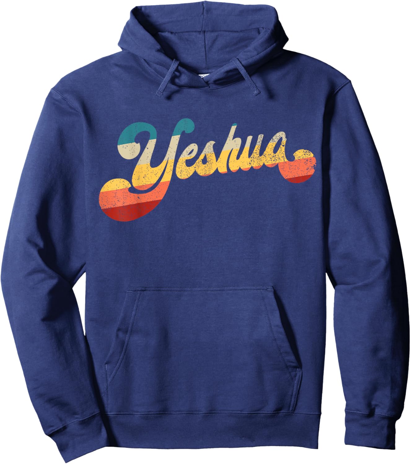 Yeshua Jesus in Hebrew Christian Faith Peace Retro Yeshua Hoodie - Hoodie | Navy