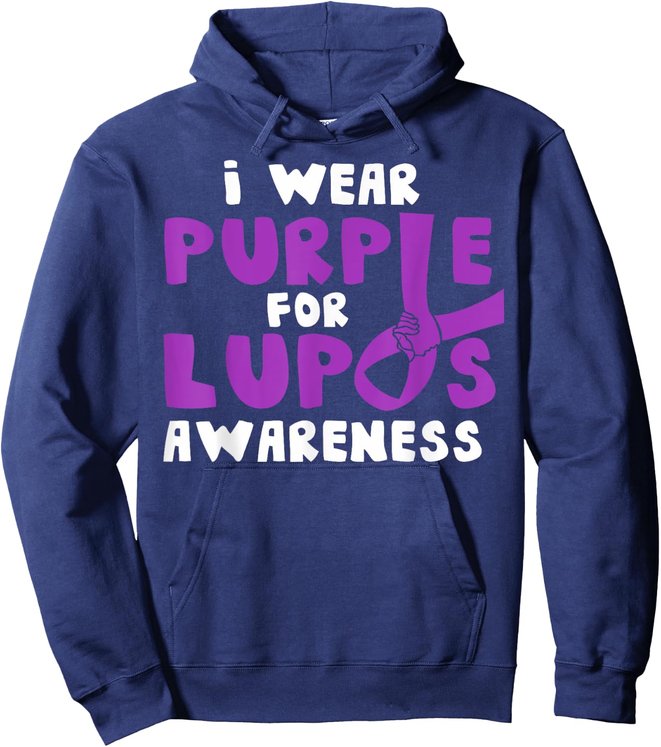 I Wear Purple for Lupus Awareness Month Autoimmune Diseases Hoodie - Hoodie | Navy