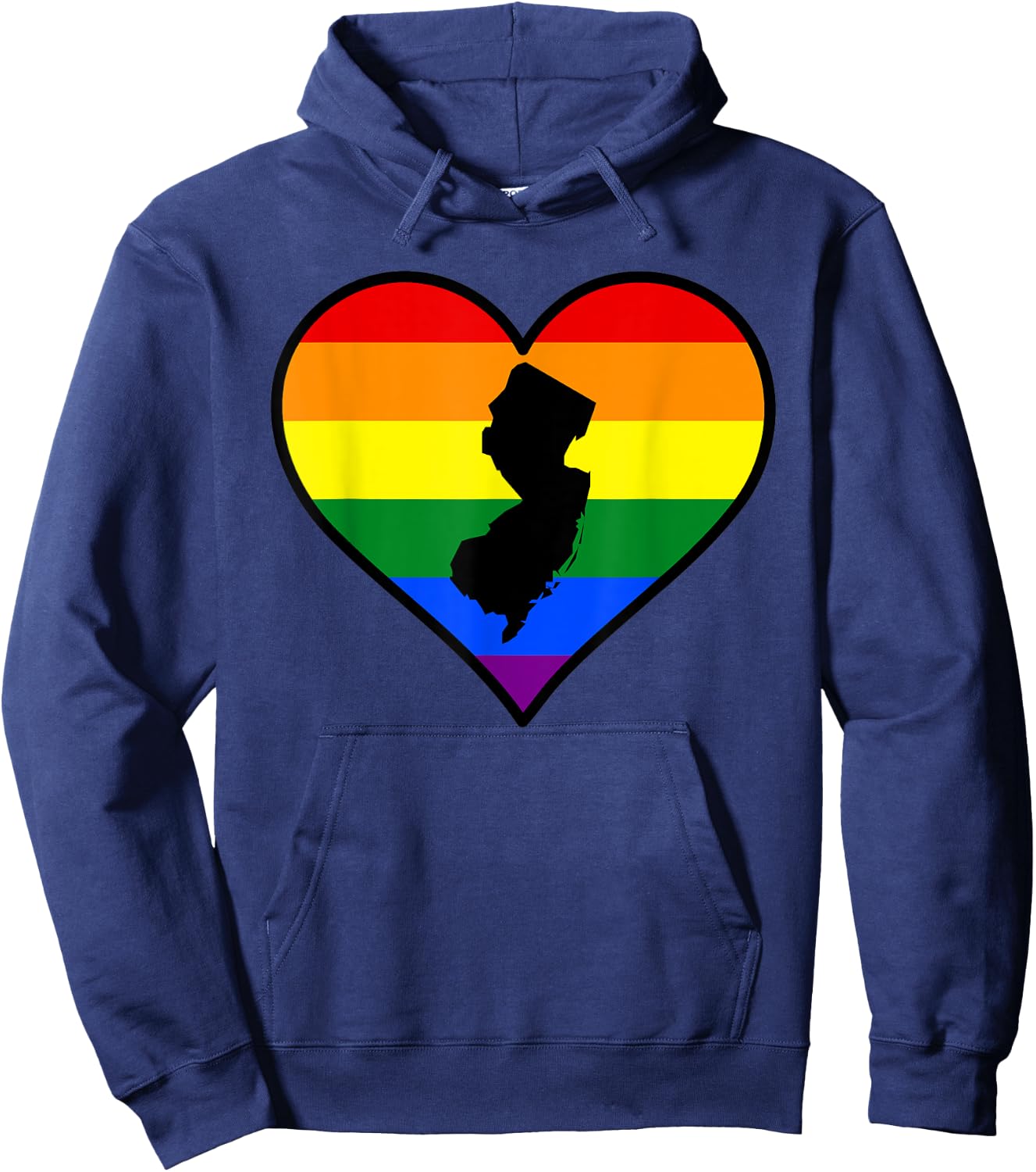 New Jersey Gay Pride Heart Hoodie - Hoodie | Navy