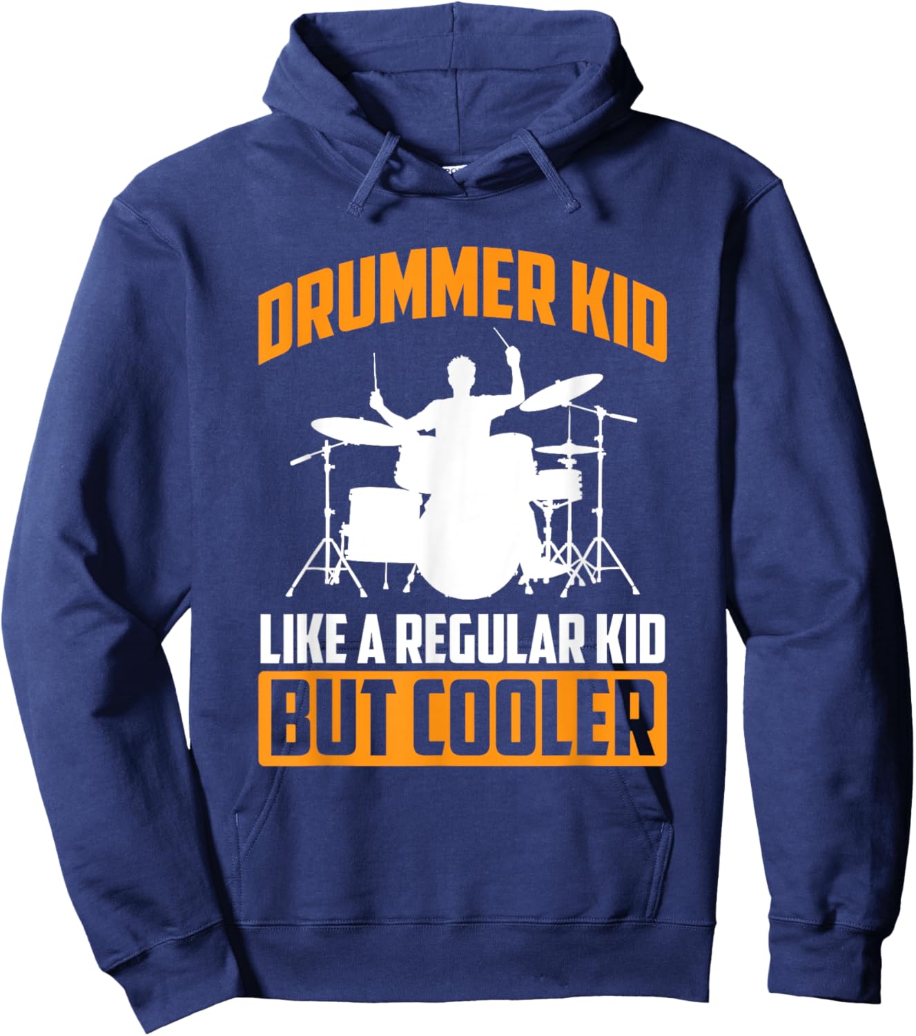 Drummer Kid Drumming Percussionist Drums Kids Boys Retro Hoodie - Hoodie | Navy